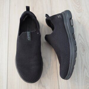 Cozycore Skechers Go Walk Stretch Fit Black Knit Slip-On Shoes Sz 6.5